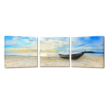 Barco En La Playa Lona Estirada / Mar Picture on Canvas / Impresora Giclee